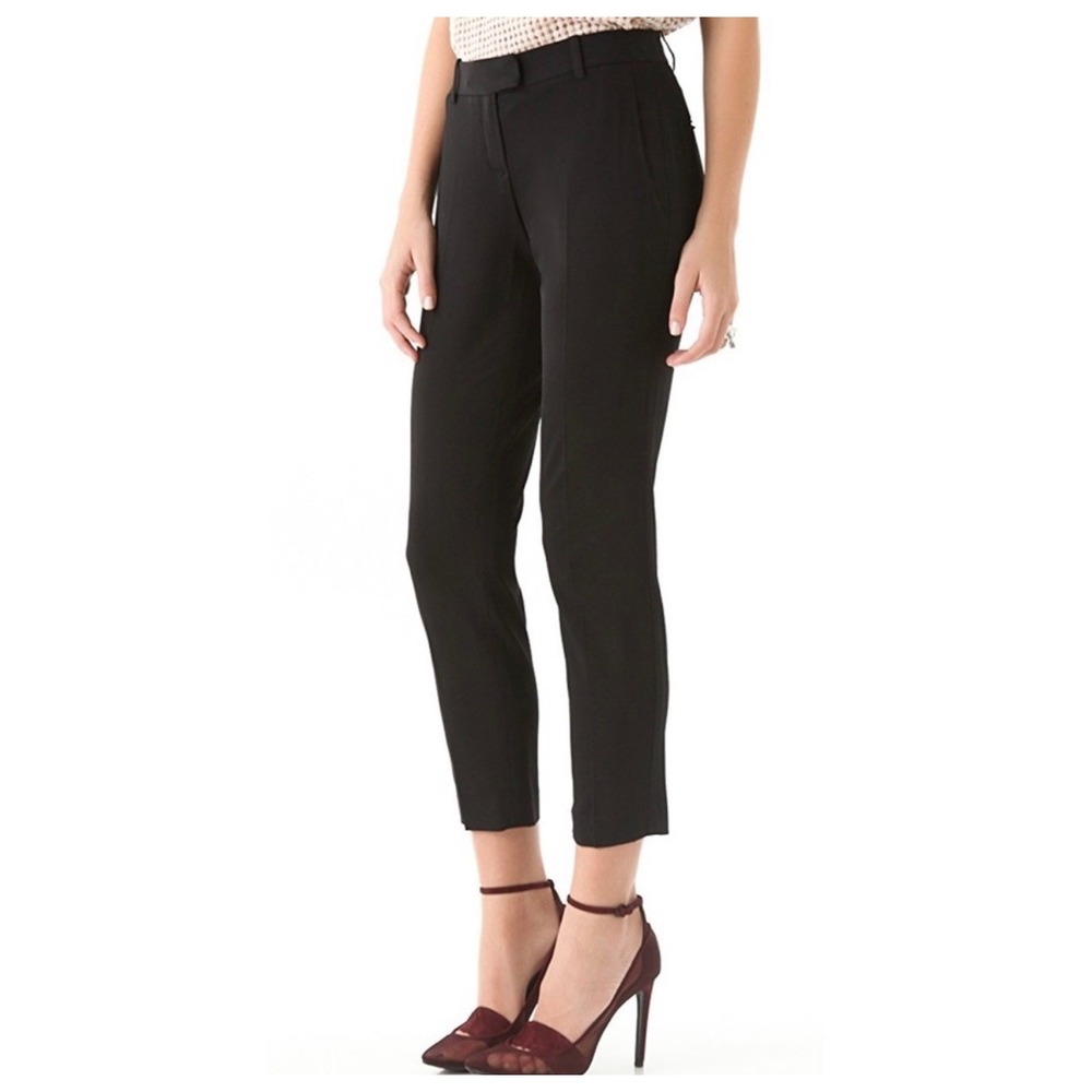 Theory Pants 6 Sienna Priceless‎ Black Cropped Slim Fit Trousers Pants Corporate